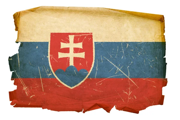 Slovakien flagga gamla, isolerade på vita bac — Stockfoto