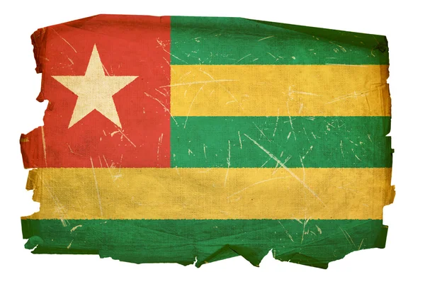 Togo Flag old, isolated on white backgro — Stock Photo, Image