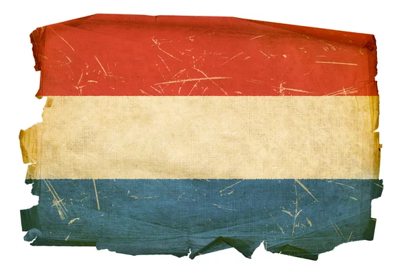 Luxemburg Flag old, isolated on white ba — Stock Photo, Image