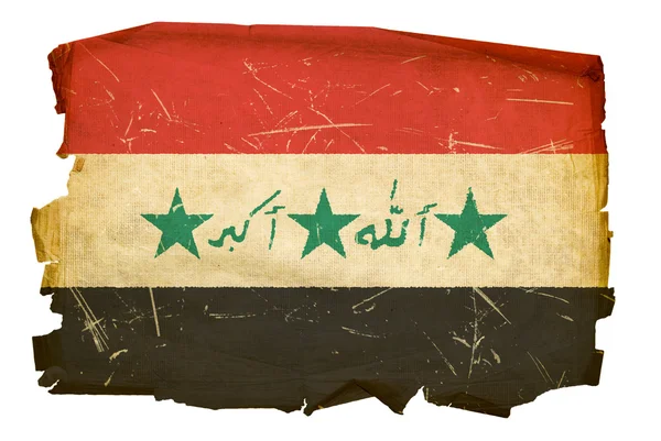 伊拉克国旗老、 孤立上白色 backgro — 图库照片