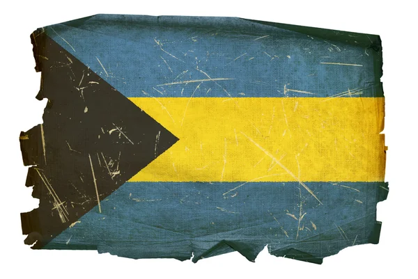 Bahamas Fahne alt, isoliert auf weißem Rücken — Stockfoto