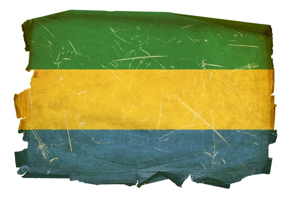 Σημαία της Γκαμπόν παλιά, απομονωμένα σε λευκό έκφραση — Φωτογραφία Αρχείου