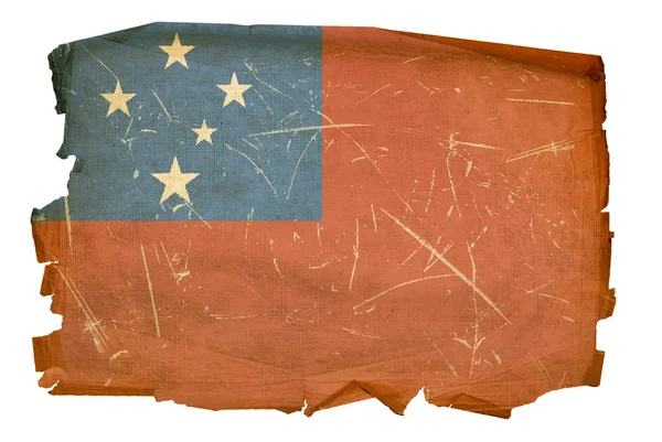 Samoas flagga gamla, isolerade på vit bakgrunds — Stockfoto