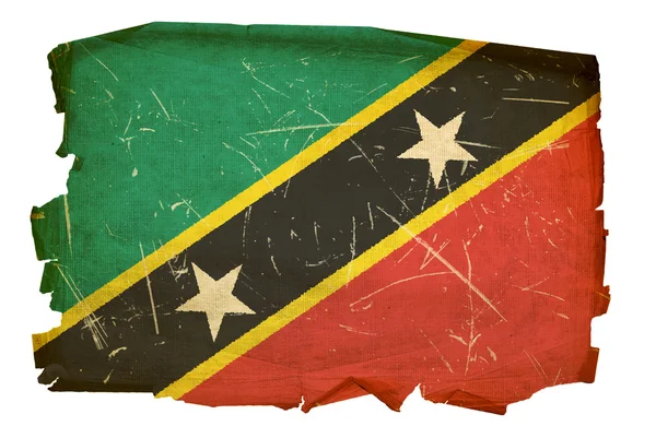 Saint Kitts and Nevis Flag old, isolated — Stock Photo, Image