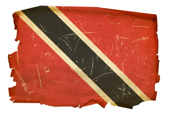 O stary, na białym tle flaga Trynidadu i tobago — Zdjęcie stockowe