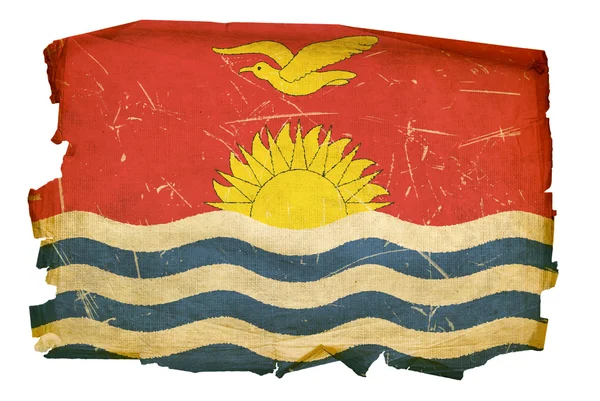 Kiribati zászló régi, elszigetelt, a fehér bac — Stock Fotó