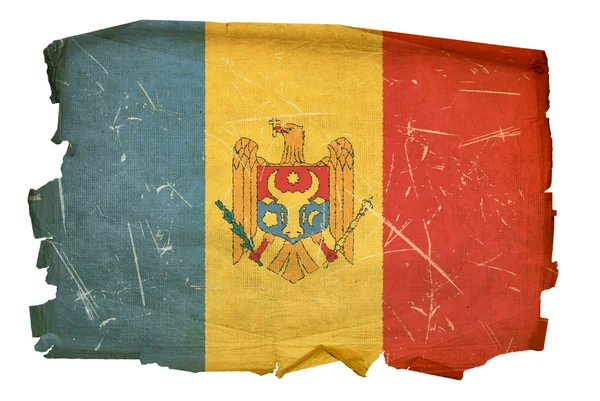 Прапор Молдови старі, ізольовані на білий назад — стокове фото