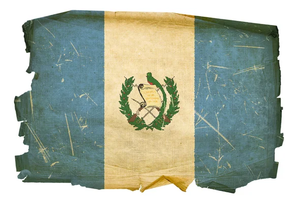 Прапор Гватемали старі, ізольовані на білий ба — стокове фото