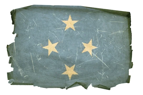 Mikronezya bayrağı eski, izole üzerinde beyaz b — Stok fotoğraf