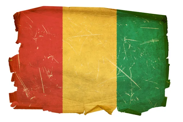 Flaga Gwinei stary, na białym tle na biały backg — Zdjęcie stockowe