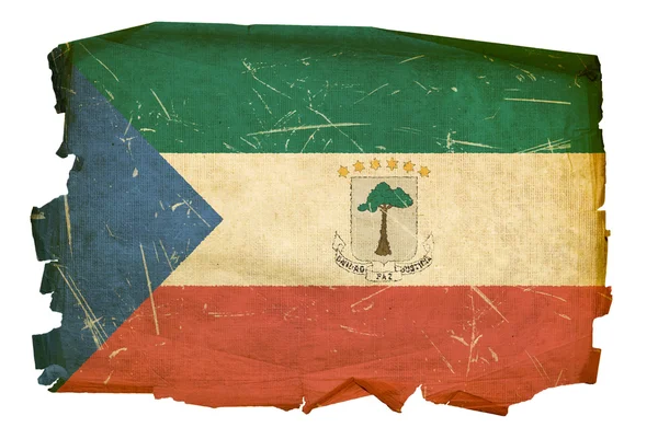 Ekvator Ginesi bayrağı eski, izole üzerinde — Stok fotoğraf