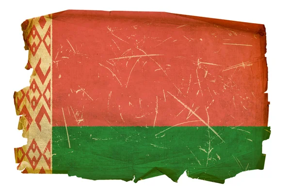 Belarus Flag old, isolated on white back — Stock Photo, Image