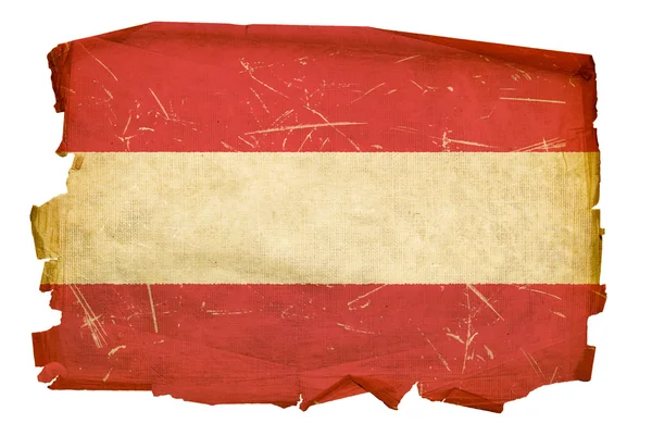 Austrian Flag old, isolated on white bac — Stock Photo, Image