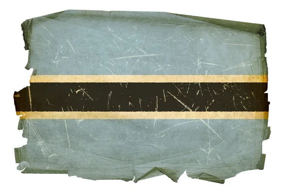 Botswana Bandiera vecchia, isolata su bac bianco — Foto Stock