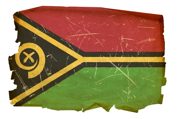 Vlag van Vanuatu oud, geïsoleerd op witte achter — Stockfoto