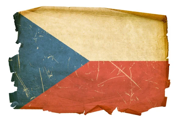Çek bayrağı eski, izole üzerinde beyaz backgr — Stok fotoğraf
