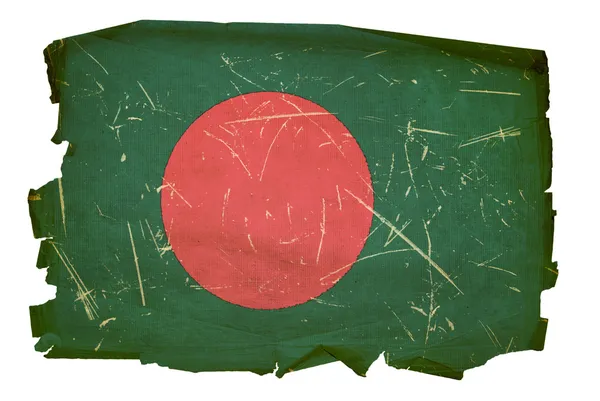 Bangladesh Flag old, isolated on white b — Stock Photo, Image