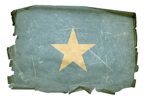 Bandiera somala vecchia, isolata su dorso bianco — Foto Stock