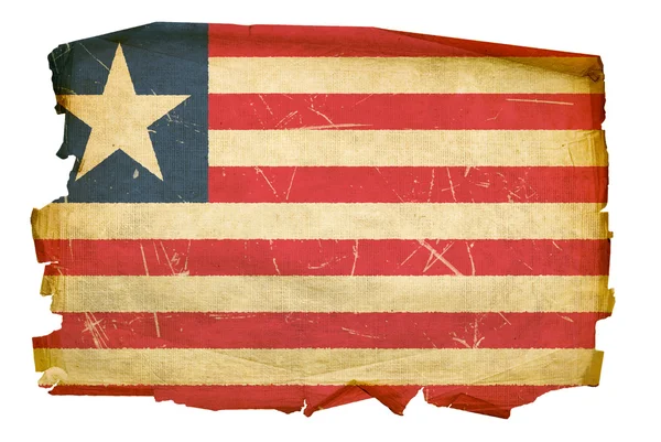 Liberias flagga gamla, isolerade på vita bac — Stockfoto