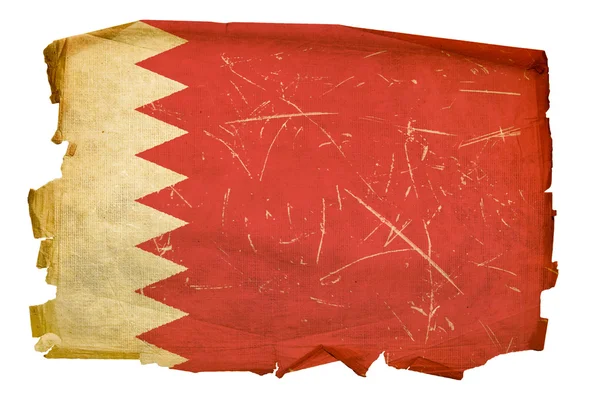 Bahrainska flagga gamla, isolerade på vita bac — Stockfoto