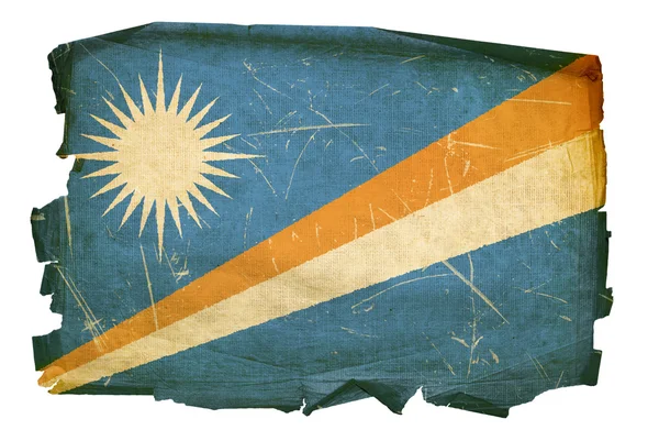 Marshall Islands Flag old, isolated on w — Stock Photo, Image