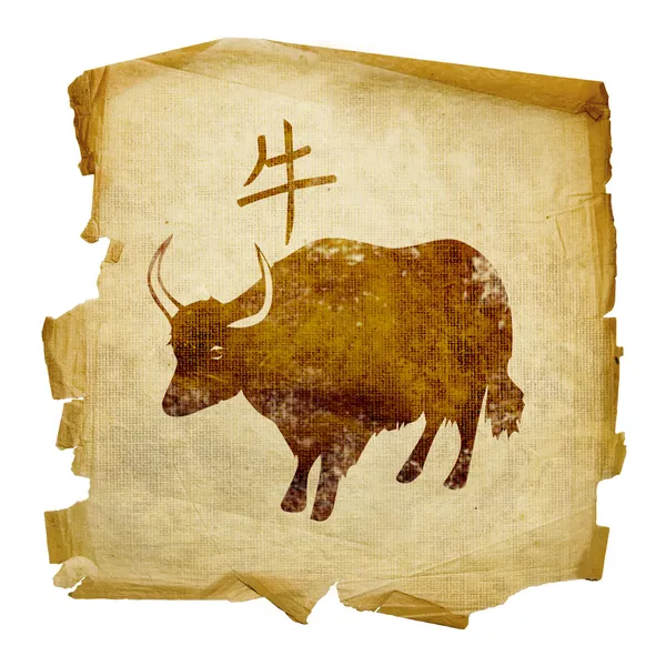 Ox zodiac icon, isoliert auf weißem Backg — Stockfoto