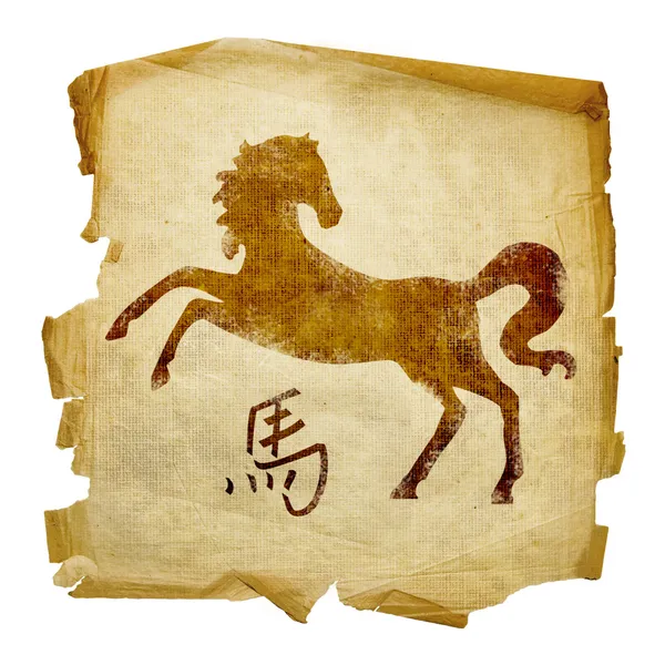 Ícone do zodíaco do cavalo, isolado no bac branco — Fotografia de Stock
