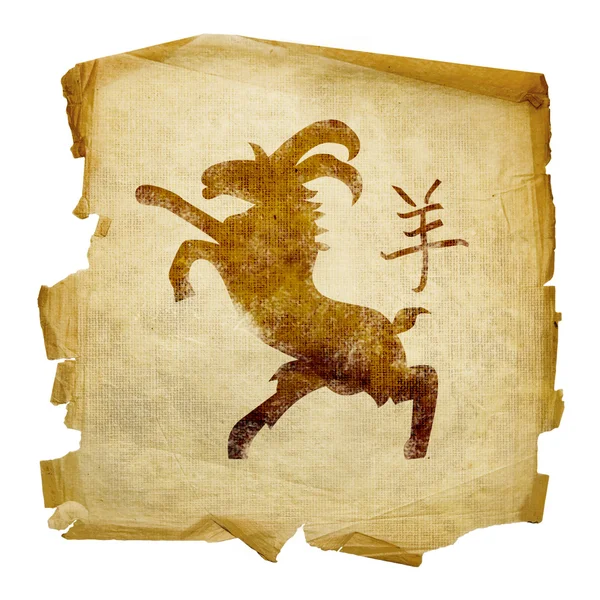 Ícone do zodíaco de cabra, isolado no bac branco — Fotografia de Stock