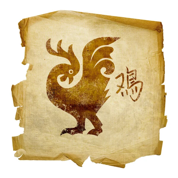 Polla icono del zodíaco, aislado en la espalda blanca —  Fotos de Stock