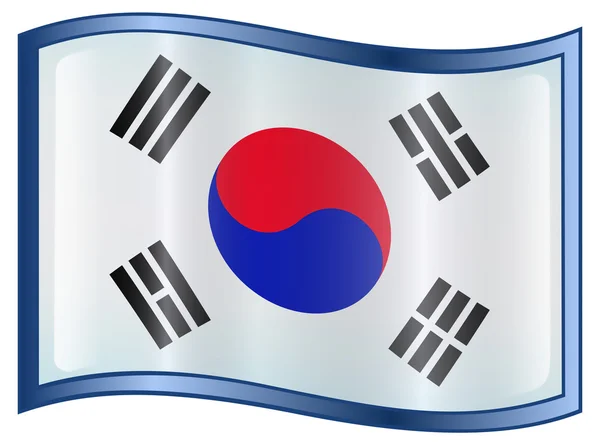 Sydkorea flaggikonen — Stock vektor