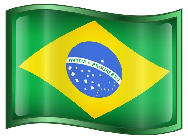 Icona della bandiera brasiliana — Vettoriale Stock