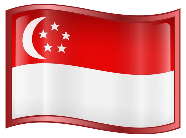 Icono de bandera de Singapur — Vector de stock
