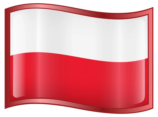 Polska flaga ikona — Wektor stockowy
