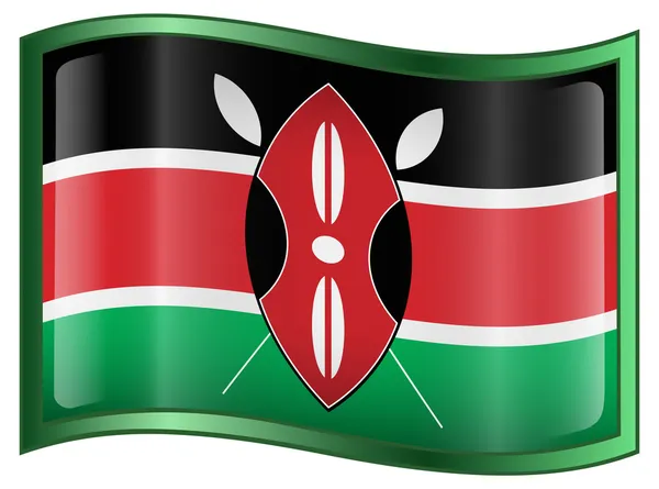 Kenya flaggikonen. — Stock vektor