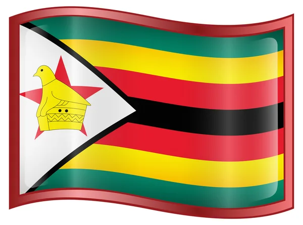 Het pictogram van de vlag van Zimbabwe — Stockvector