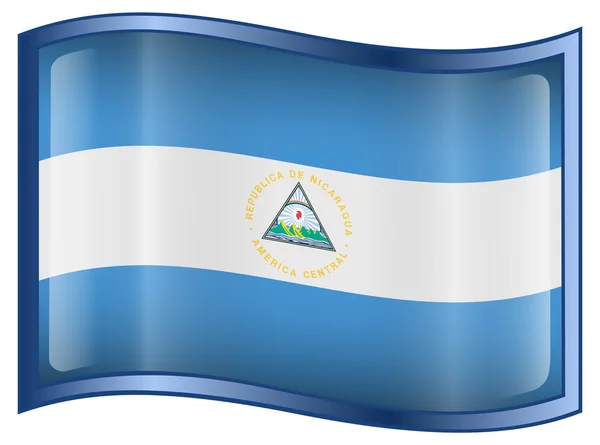 Het pictogram van de vlag van Nicaragua — Stockvector