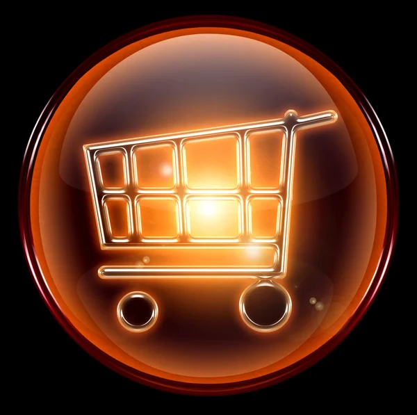 Zakupy koszyka ikonę pomarańczowy — Zdjęcie stockowe