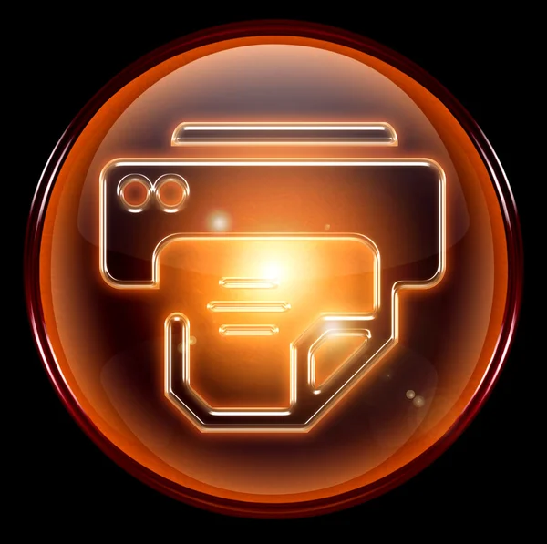 Icono de la impresora naranja . — Foto de Stock