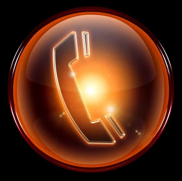 Icono del teléfono naranja — Foto de Stock
