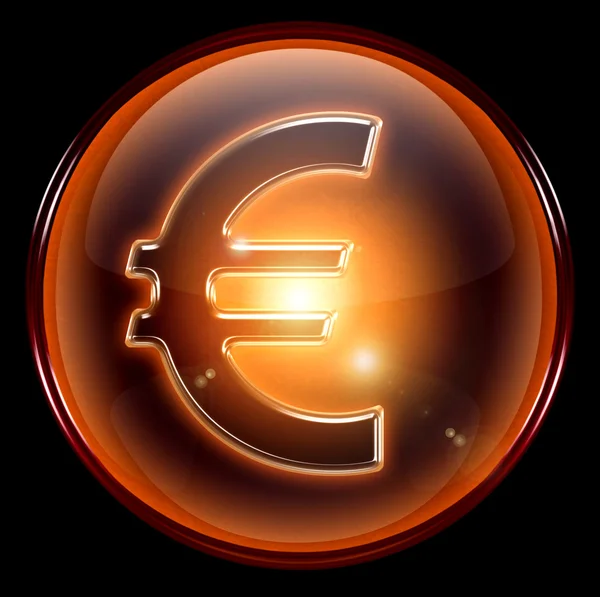 Euro simgesi turuncu. — Stok fotoğraf