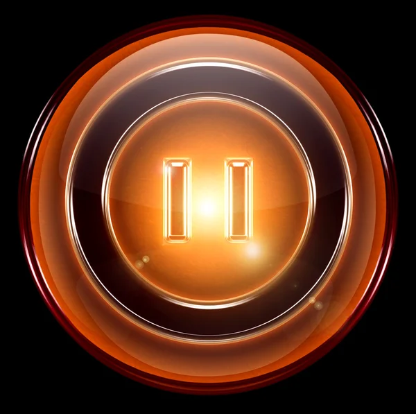 Pause icon orange — Stock Photo, Image