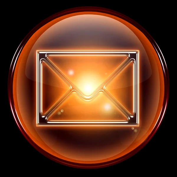 Поштова піктограма конверта помаранчевий — стокове фото