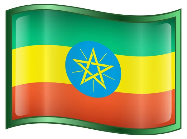 Het pictogram van de vlag van Ethiopië — Stockvector