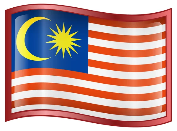 Ikone der malaysischen Flagge. — Stockvektor