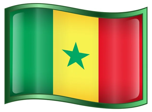 Senegal bayrak simgesi. — Stok Vektör