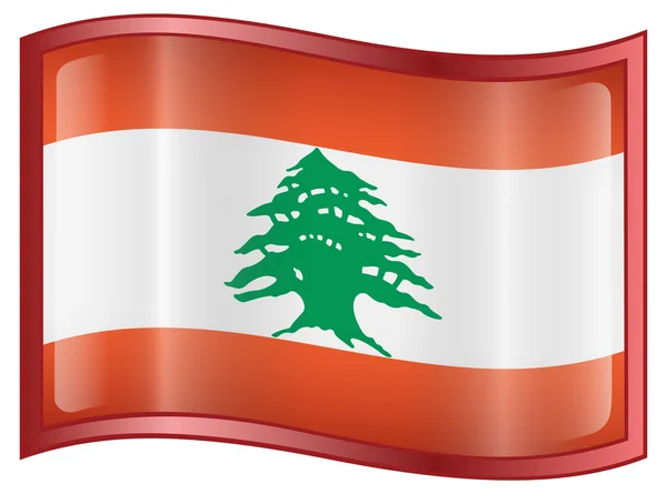 Bandera libanesa icono . — Vector de stock