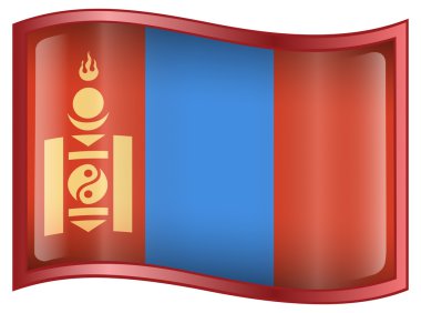 Mongolia Flag icon. clipart