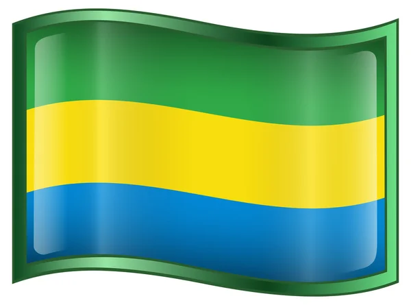 Het pictogram van de vlag van Gabon. — Stockvector