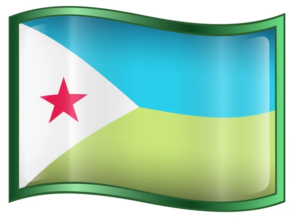 Icono de la bandera de Yibuti . — Archivo Imágenes Vectoriales