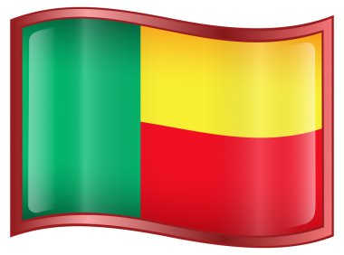 Benin Flag icon. clipart